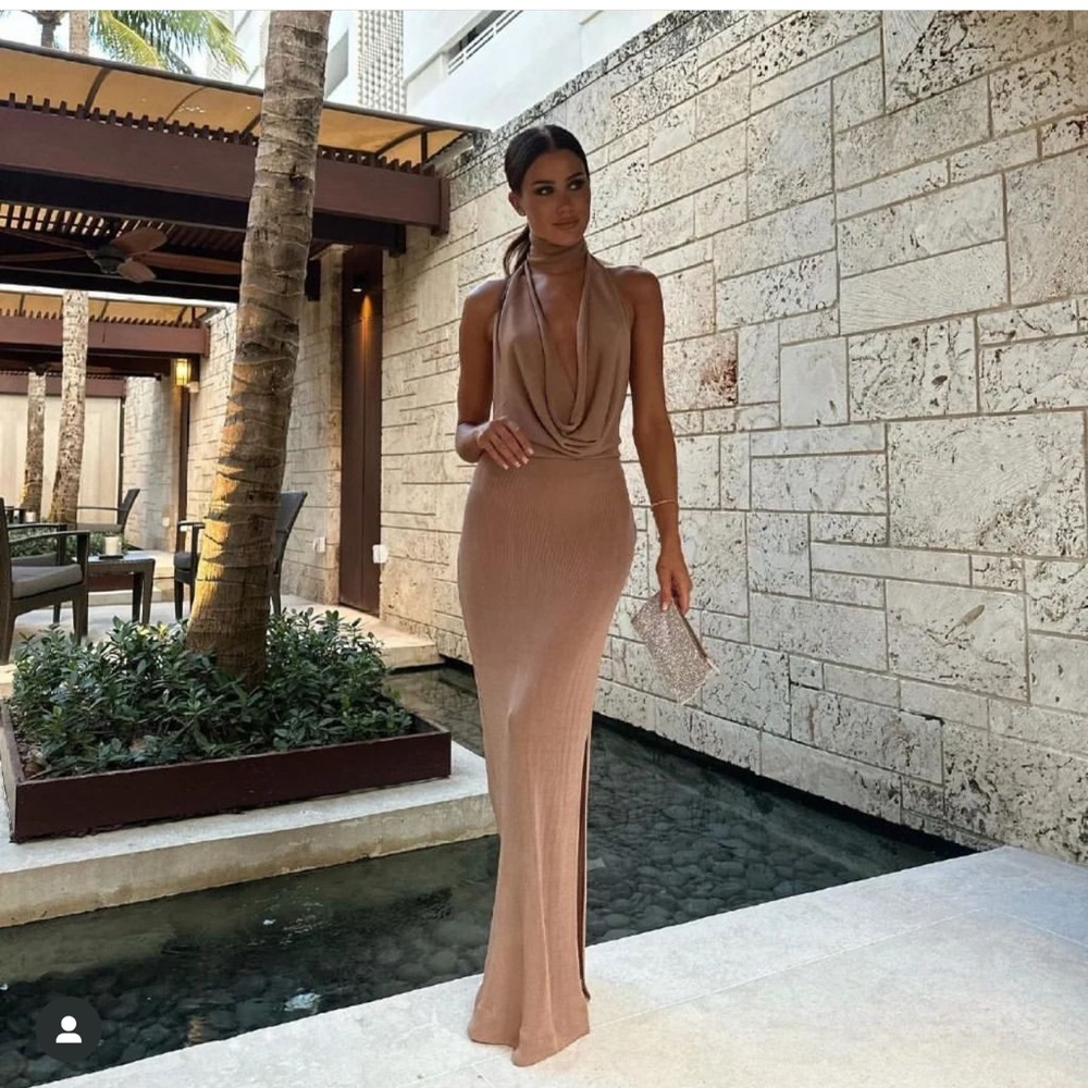 AYA MUSE Edo dress in nude- size small